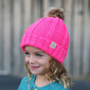 Beige CC Kids Trending Pom Lined Beanies Hats