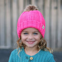 New Candy Pink CC Kids Trending Pom Lined Beanies Hats