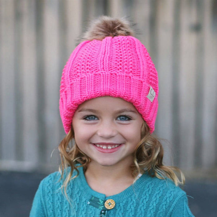 CC Kids Trending Pom Lined Beanies Hats