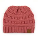 Mauve C.C® Women Messy Bun Ponytail Beanie Hats