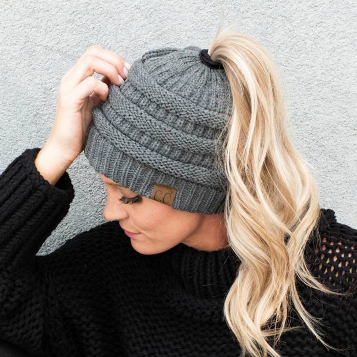 C.C® Women Messy Bun Ponytail Beanie Hats