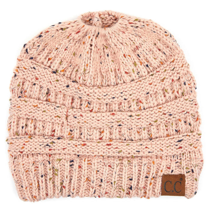 C.C® Cozy Confetti Bun Ponytail Beanies Hats