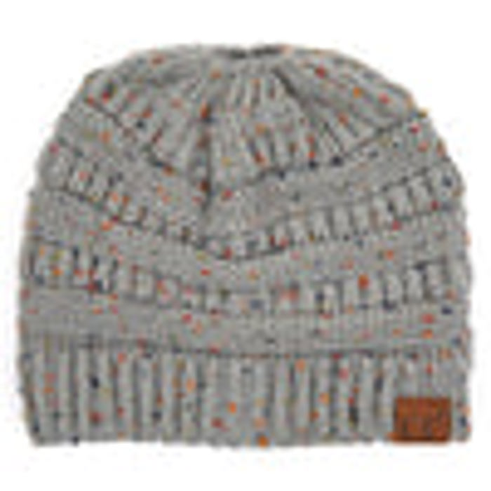 C.C® Cozy Confetti Bun Ponytail Beanies Hats