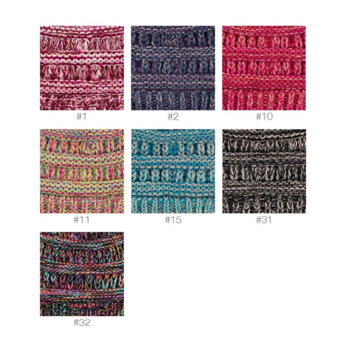 CC Crafted Multi-Toned Bun Kids Youth to Adult Beanies Hats