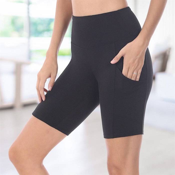 Tummy Control Biker Short Leggings | Cell Phone Pocket (Zenana)