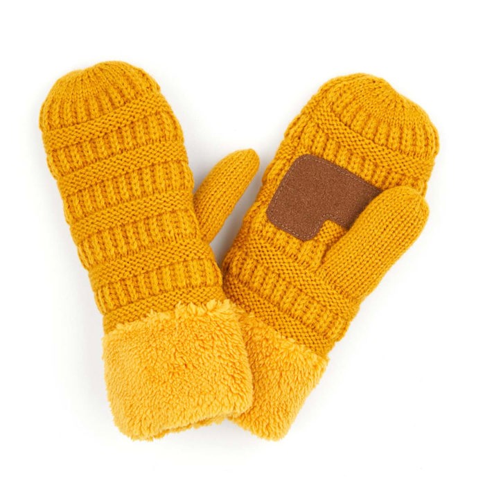 CC Brand Sherpa Lined Mittens Unisex Winter Accessories
