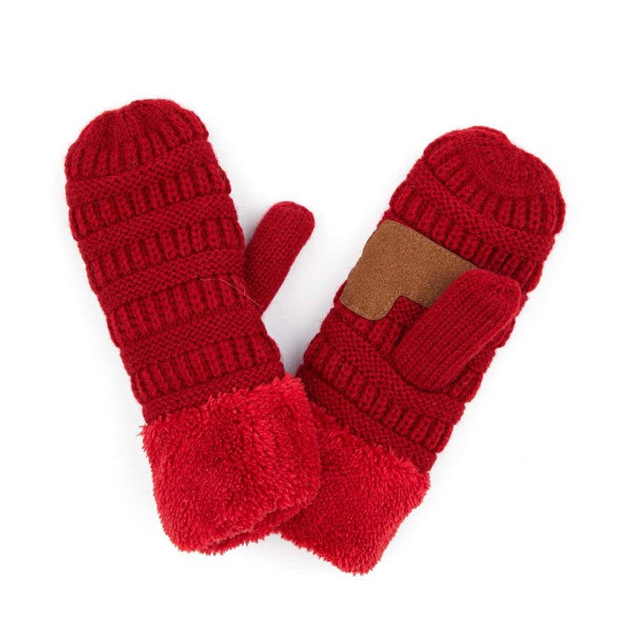 CC Brand Sherpa Lined Mittens Unisex Winter Accessories