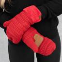 Red - ADULT (10" TOTAL) C.C® Mittens Sherpa Lined Accessories, Adult and Junior