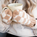 Black/Dark Grey C.C® Checkered Boucle Oh-So-Soft Mittens