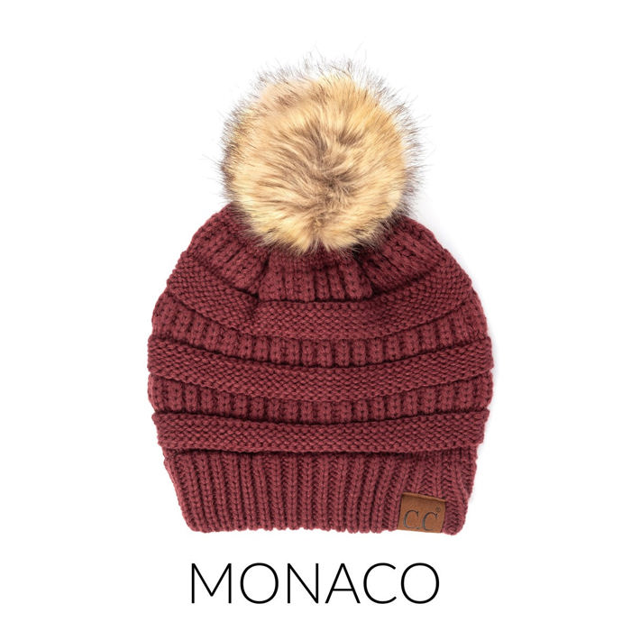 C.C® Beanie Cable-Knit Pom Accessories Hats for Gifts, Women, Teens Girls