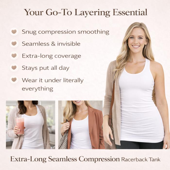 Seamless Extra Long Layering Racerback Tank