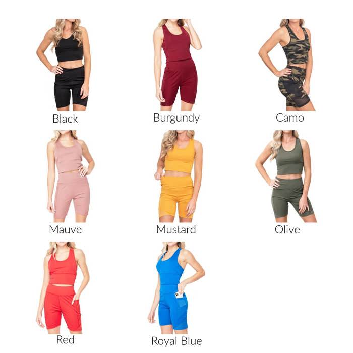 Crop Top Biker Set