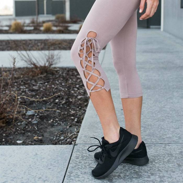 Ultra Soft Lace Up Crop Leggings
