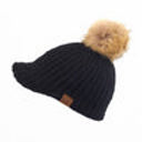 Black CC Knitted Ball Cap Beanie