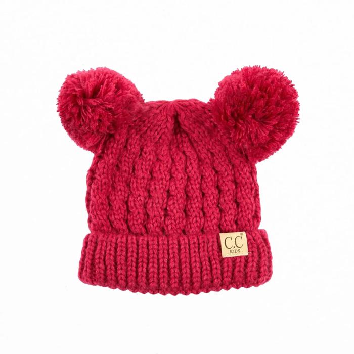 CC Kids Double Pom Kids Toddler to Adult Winter Beanies