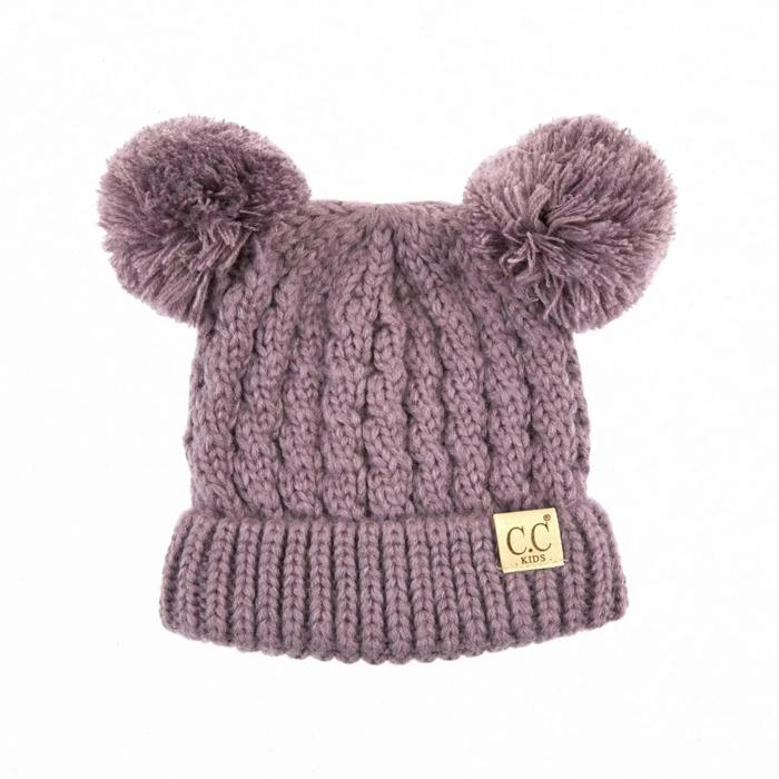 CC Kids Double Pom Kids Toddler to Adult Winter Beanies