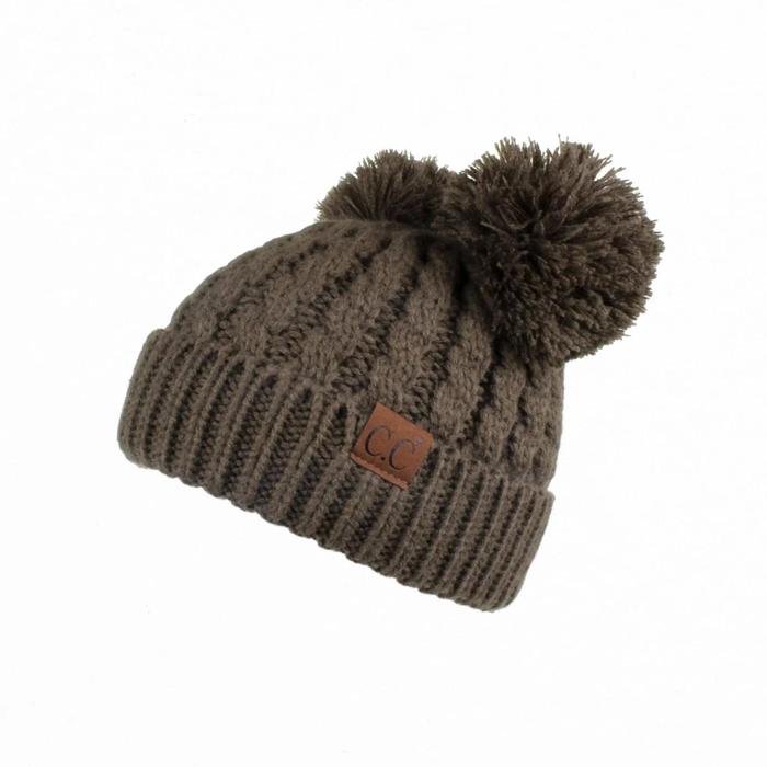 CC Kids Double Pom Kids Toddler to Adult Winter Beanies