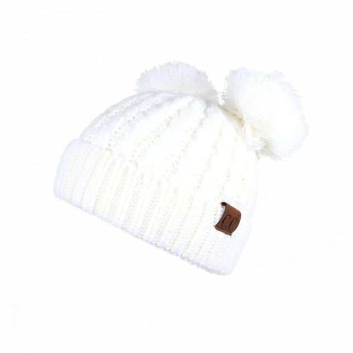 CC Kids Double Pom Kids Toddler to Adult Winter Beanies
