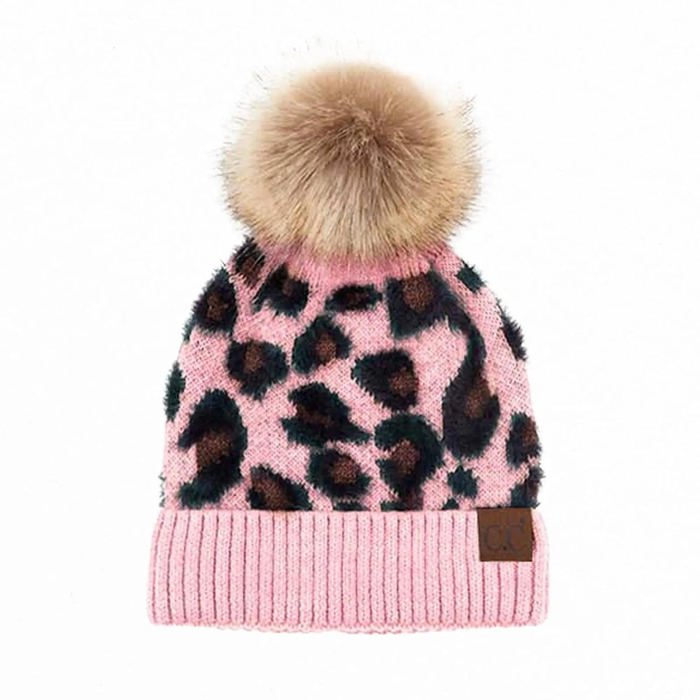 C.C® Leopard Pom Beanie | Plush Pom | Super Soft