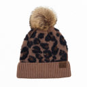 Mocha C.C® Leopard Pom Beanie | Plush Pom | Super Soft