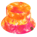 Orange/Rose CC Tie-Dye Reversible Bucket Hat