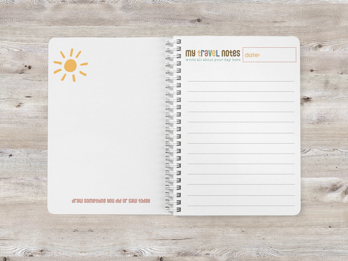 Kids Travel Notebook | 5.5" x 7.25" | 30 Pages