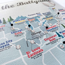 Baseball 8 x 10 Pro Sports Stadium Maps with Travel Pins | 8x10, 11x14 OR 16x20 Canvas