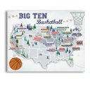 Big Ten - Basketball 11 x 14 College Basketball Stadium Maps with Travel Pins |  8x10, 11x14 OR 16x20 Canvas