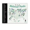 Black 11 x 14 National Park Maps with Travel Pins | Canvas | Multiple Sizes
