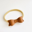 Shades of Blush Baby Girl Hair Bows Headbands, Set of 3 Vegan Leather Mini Bows