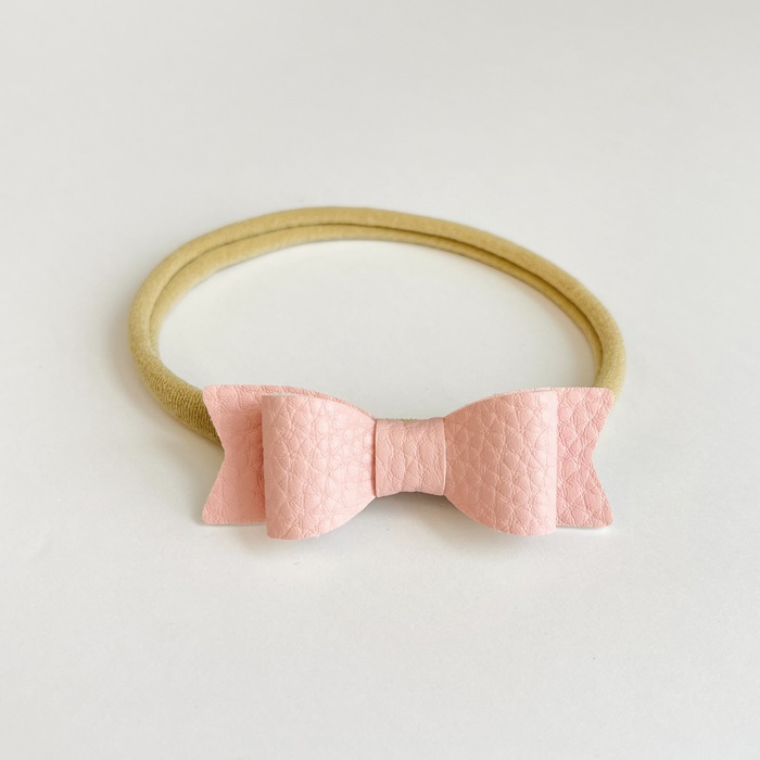 Baby Girl Hair Bows Headbands, Set of 3 Vegan Leather Mini Bows