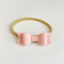 Shades of Blush Baby Girl Hair Bows Headbands, Set of 3 Vegan Leather Mini Bows