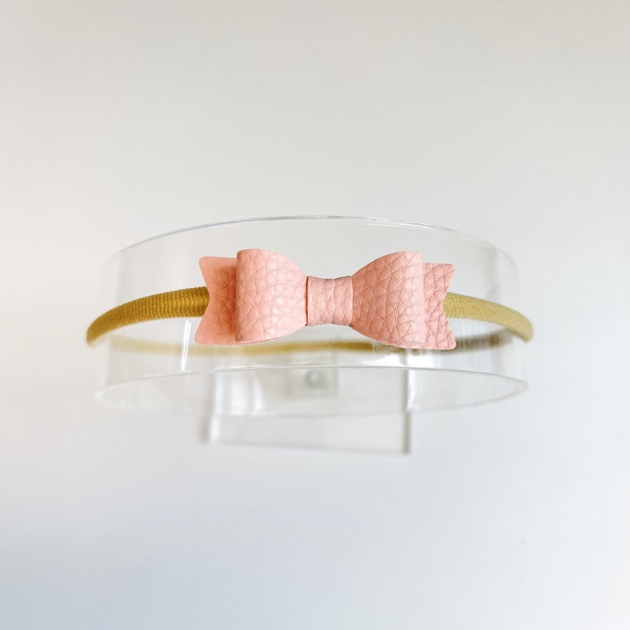 Baby Girl Hair Bows Headbands, Set of 3 Vegan Leather Mini Bows