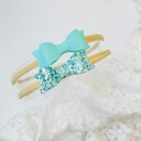 Ocean Baby Girl Hair Bows Headbands, Set of 3 Vegan Leather Mini Bows