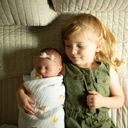 Pearly Baby Girl Hair Bows Headbands, Set of 3 Vegan Leather Mini Bows