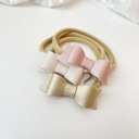 Pearly Baby Girl Hair Bows Headbands, Set of 3 Vegan Leather Mini Bows