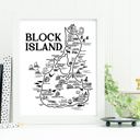 Block Island Map White White Vacation Map Prints