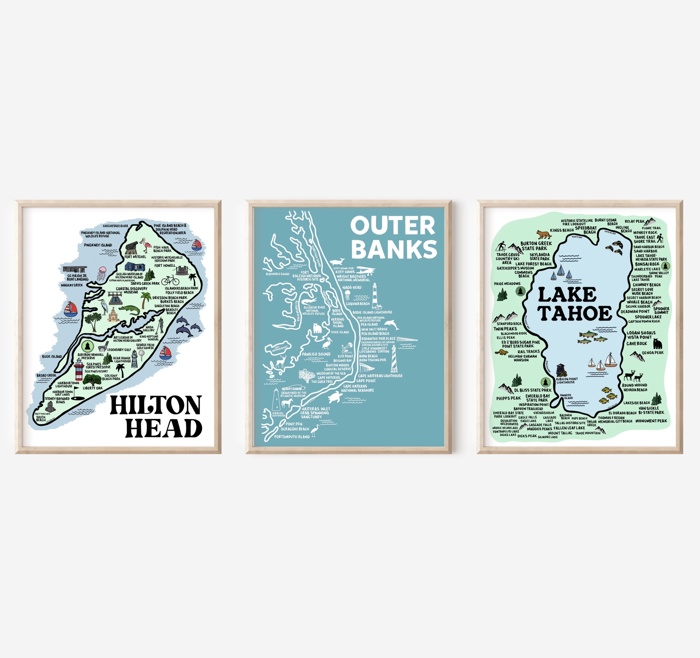 Vacation Map Prints