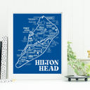 Hilton Head Map Blue Blue Vacation Map Prints