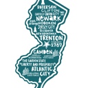 New Jersey State Map Stickers