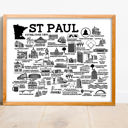 St Paul White City Map Prints | 3 Colors