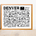 Denver White City Map Prints | 3 Colors