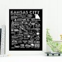 Kansas City Black City Map Prints | 3 Colors