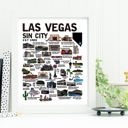Las Vegas Multi City Map Prints | 3 Colors