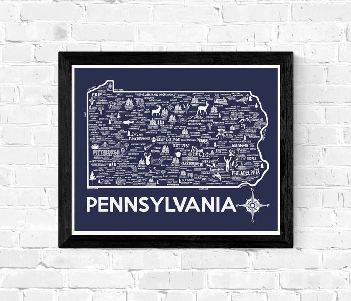 State Map Print | 3 Colors