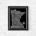 Minnesota Black State Map Print | 3 Colors