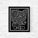 Ohio Black State Map Print | 3 Colors