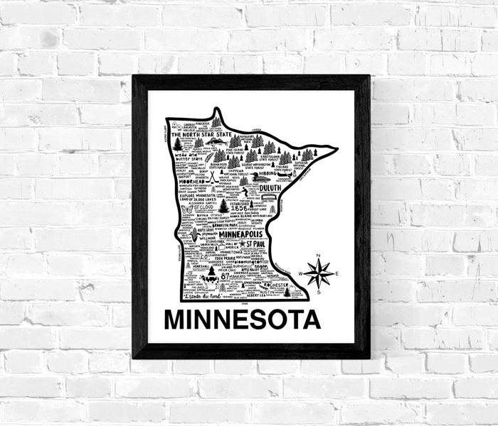 State Map Print | 3 Colors