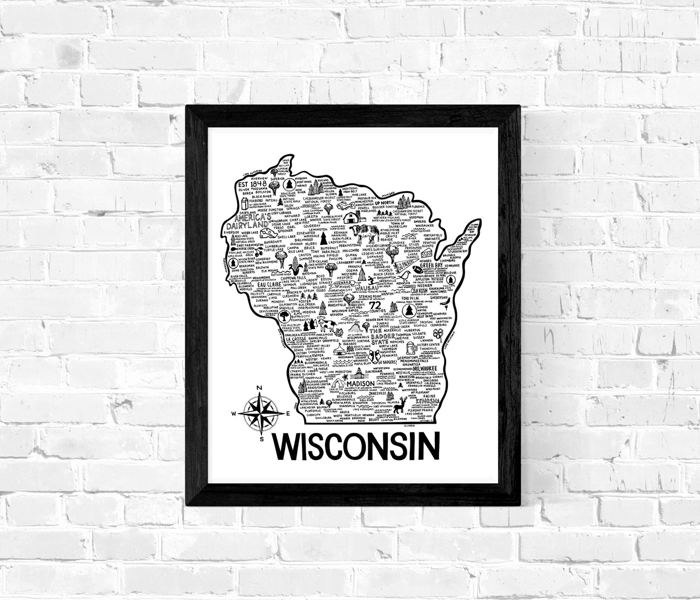State Map Print | 3 Colors