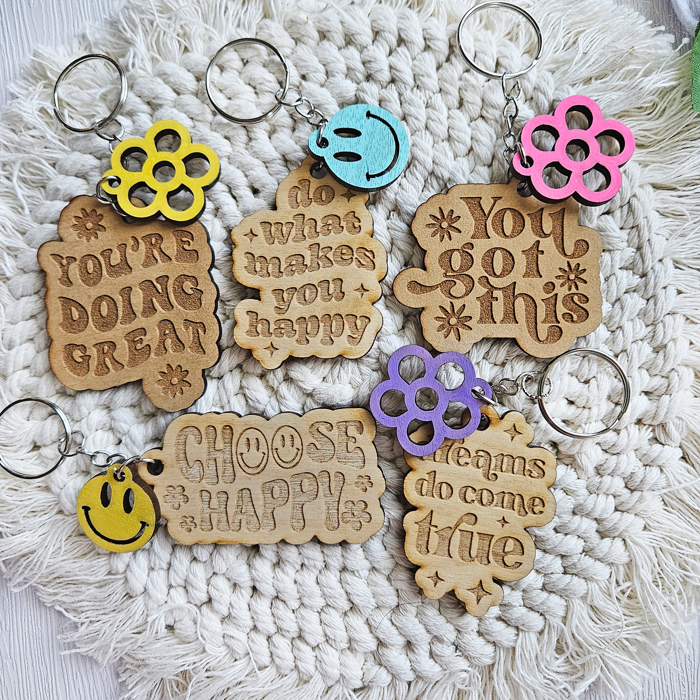 Retro Inspirational Keychain | Positive Affirmation Keychain | Gifts For Her | Self Love Keychain